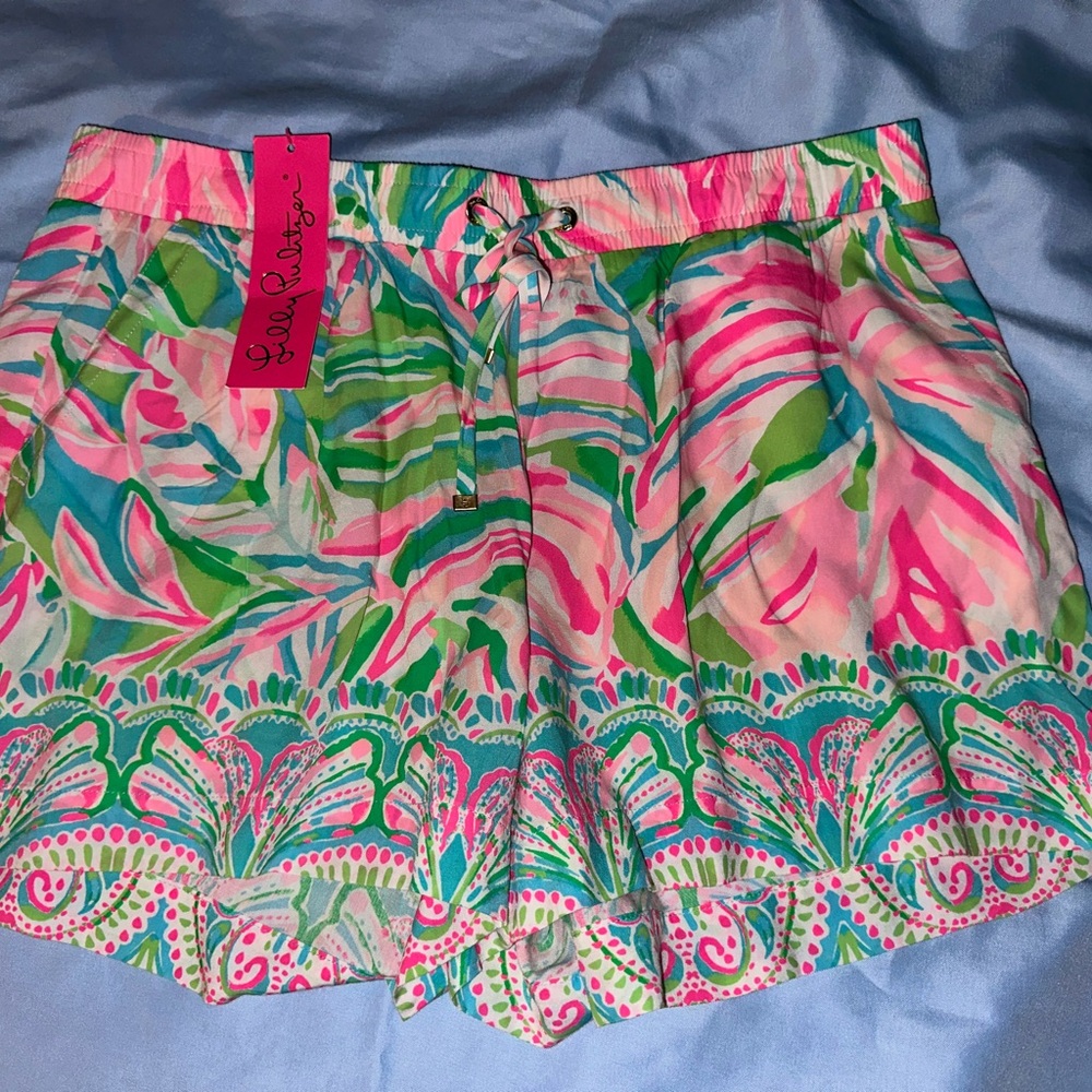 Lilly Pulitzer Pink and Green Patterned Shorts
